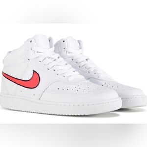 Nike Court Vision Mid White/Flash Crimson CD5436 102 Women's Size 11.5/ Men's 10